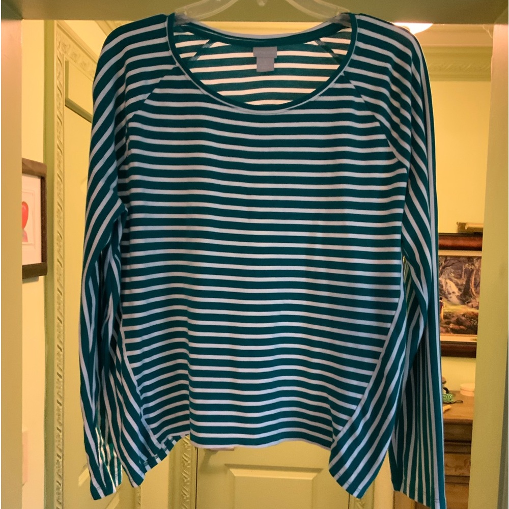 Chico green strip shirt size 3